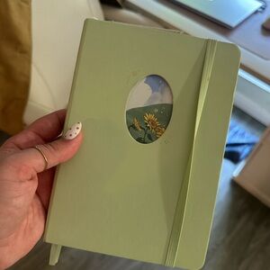 Green Journal with Sunflower Design
